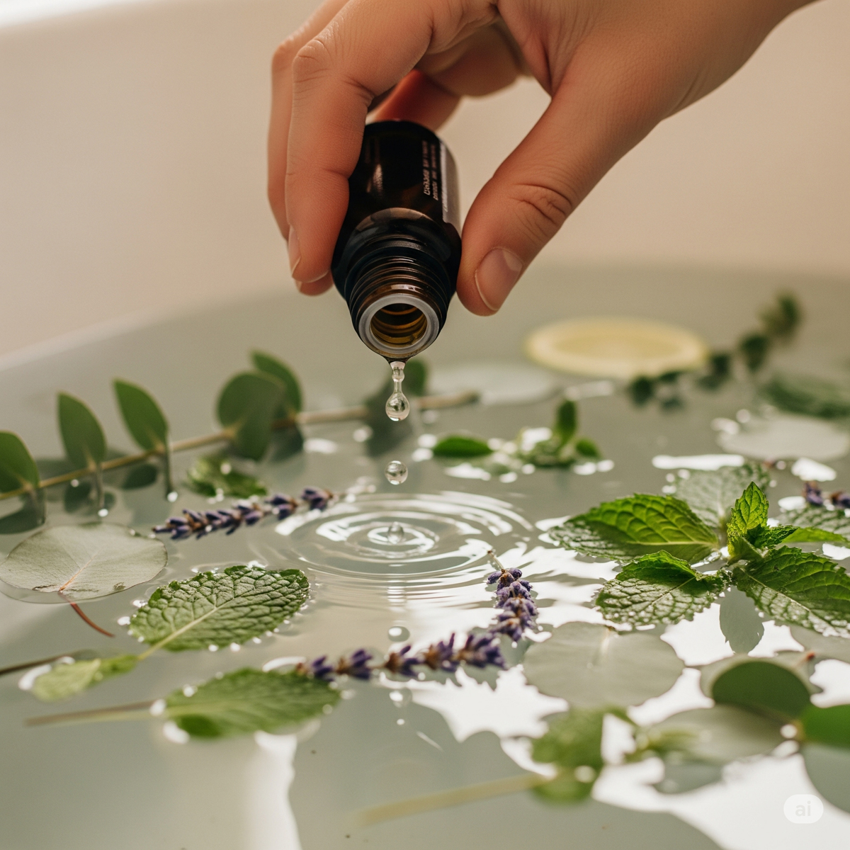 Bathing with Essential Oils from Herbs