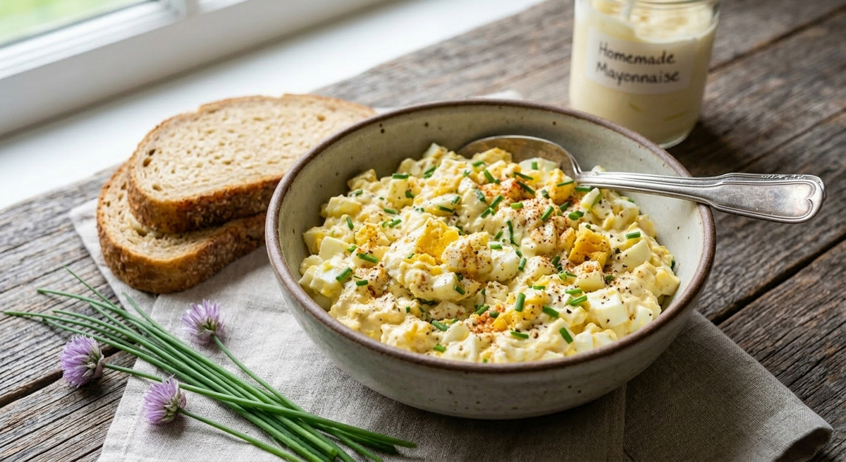 Traditional Egg Salad with Fresh Chives