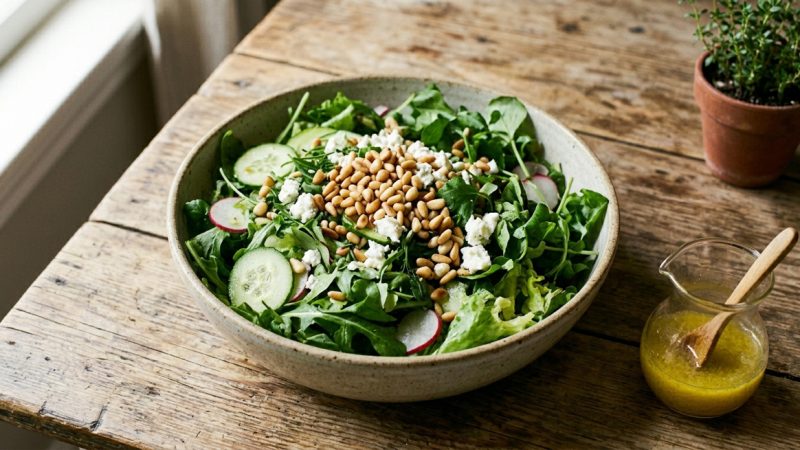 Green Salad & Lemon Garlic Vinaigrette