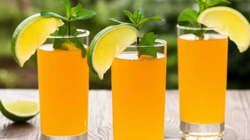 Green Tea Cooler with Fresh Mint