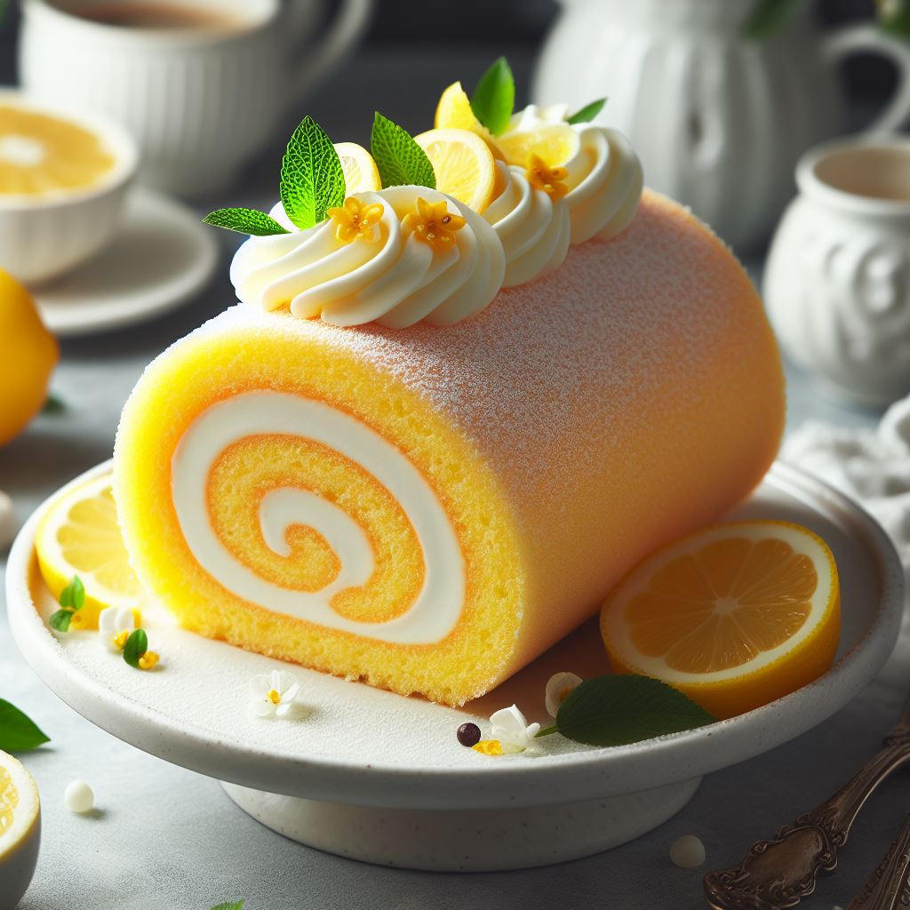 Make a Delicious Lemon Cake Roll for a Fancy Dessert