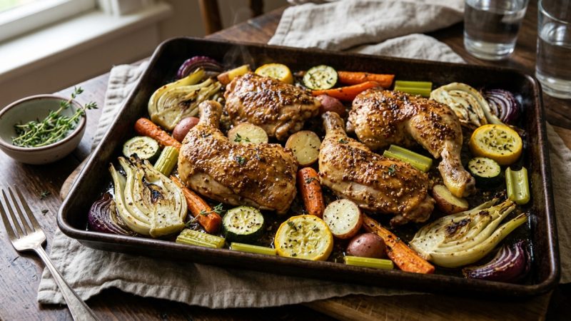 Mustard Chicken with Summer Vegetables