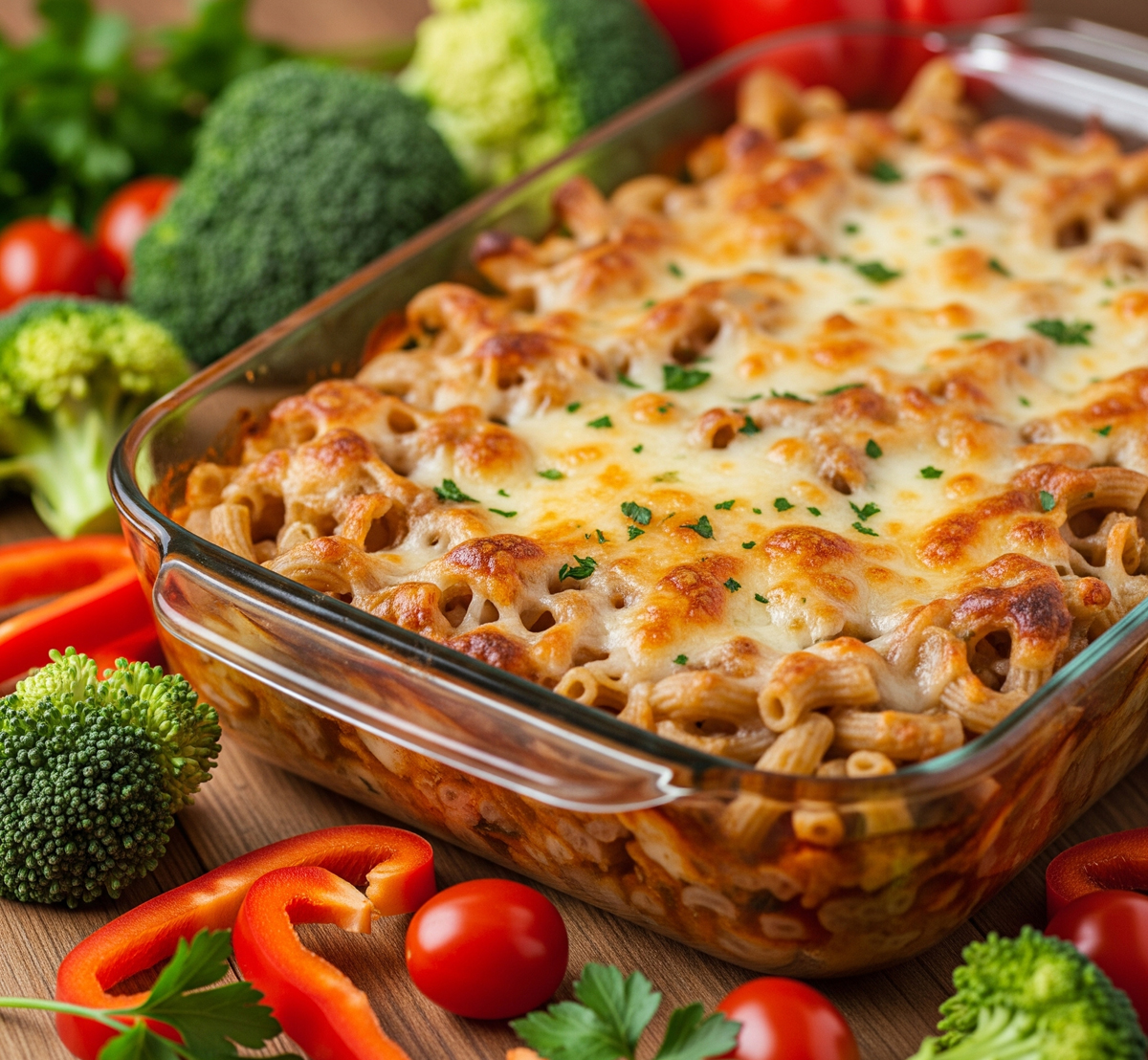 Whole Wheat Veggie Macaroni Casserole