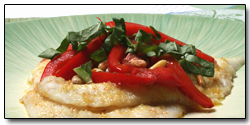 Flounder with Peppers and Toasted Pine Nuts