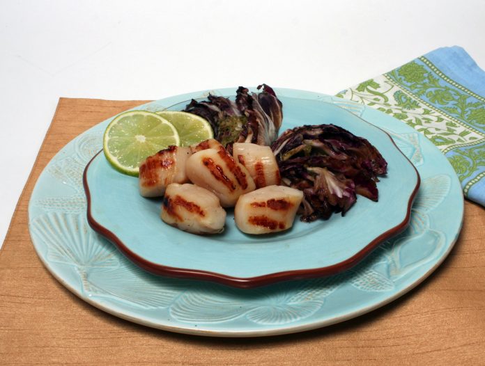 Grilled Scallops and Radicchio with Lime Vinaigrette