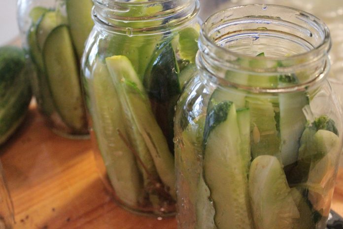 Recipes For Diabetic Canning – Bright Green Pickle Sticks and Bell Pepper Relish