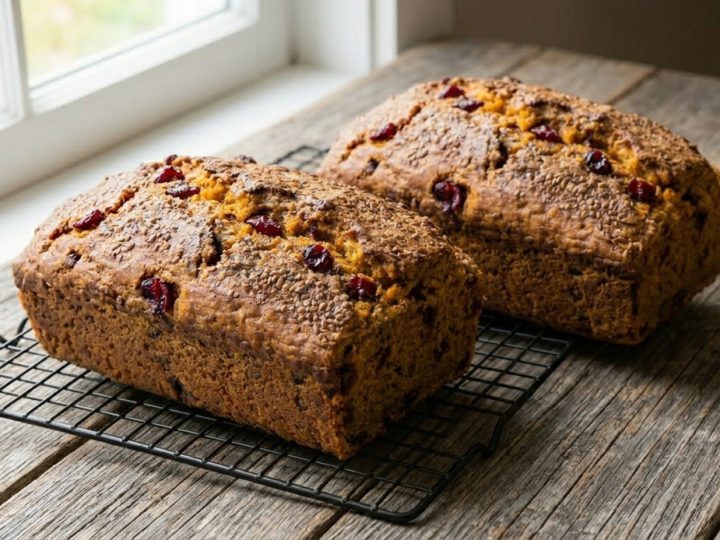 Harvest Cranberry Flax Pumpkin Bread