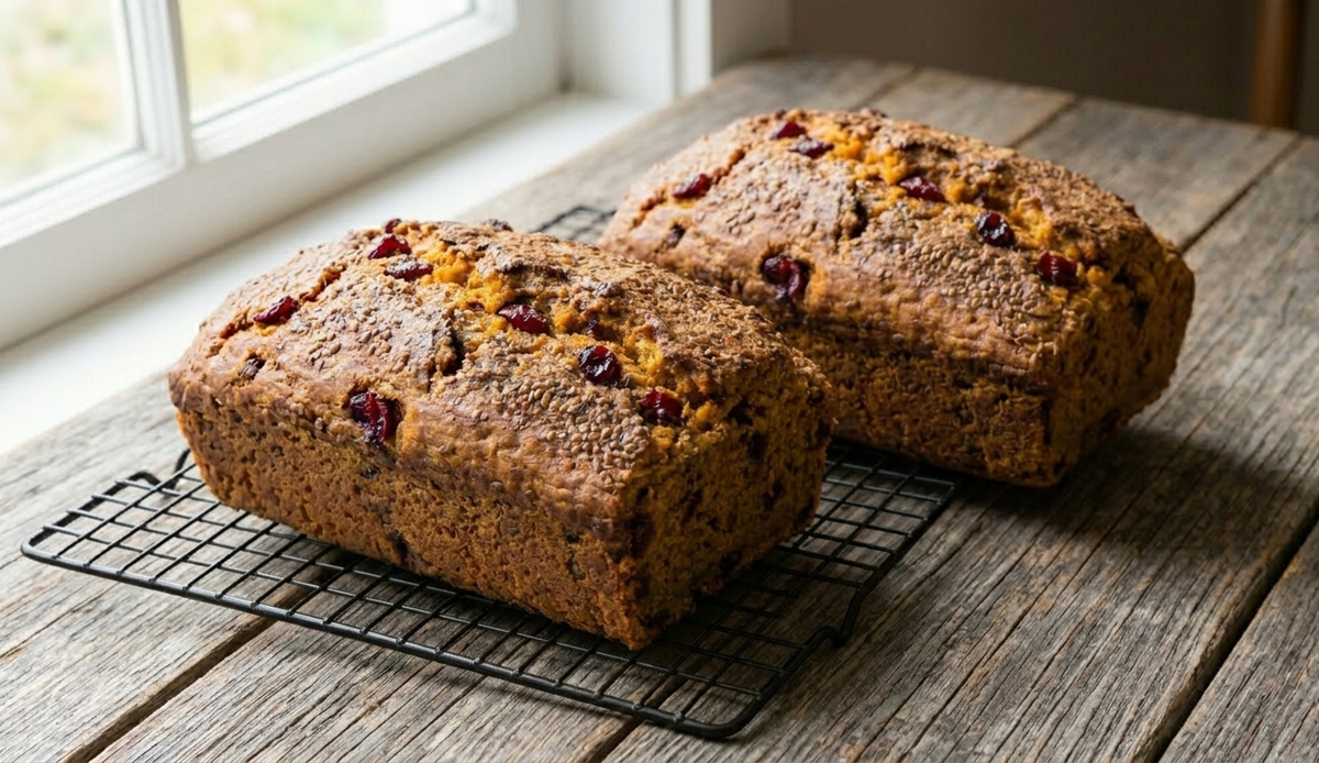 Harvest Cranberry Flax Pumpkin Bread