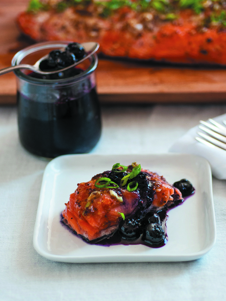 Smoked Salmon with Blueberry Compote