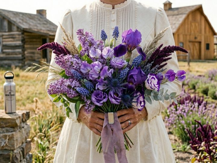 Old-Fashioned Purple Wedding Flowers