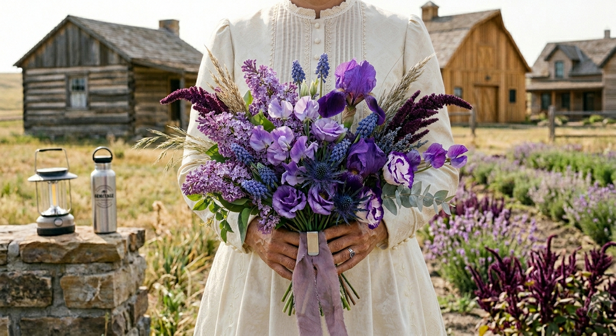Old-Fashioned Purple Wedding Flowers