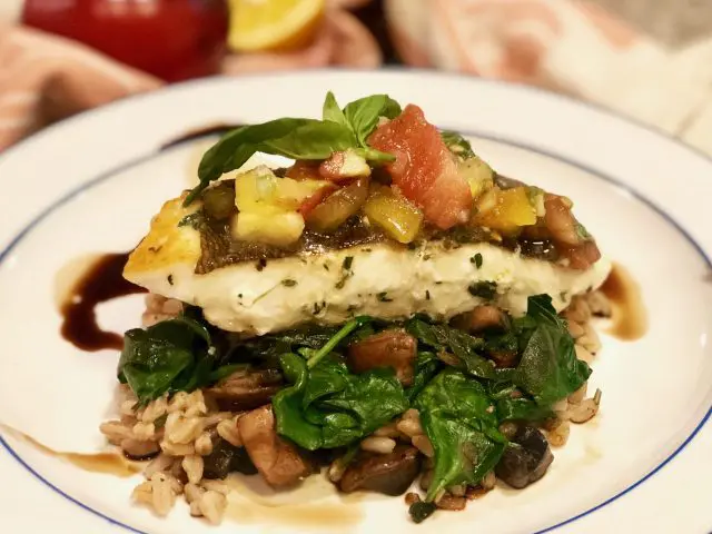 Pan-Seared Halibut with Heirloom Tomatoes