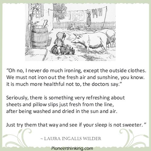We Must Not Iron Out The Fresh Air - Laura Ingalls Wilder