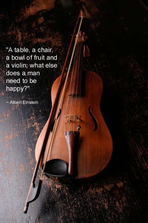 A Table, a Chair, a Bowl of Fruit and a Violin - Albert Einstein