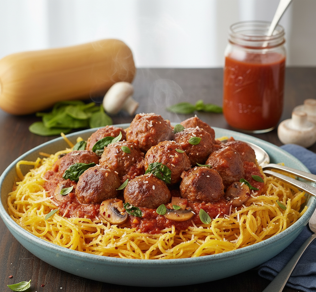 Spaghetti Squash with Meatballs